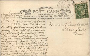 Turner Center ME General View c1915 Real Photo Postcard