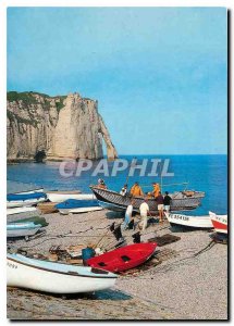 Postcard Modern Etretat Seine Ms L'Aiguille and the Porte d'Aval