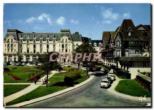 Postcard Moderne Cabourg Calvados Flowers Beach Gardens and the Grand Hotel