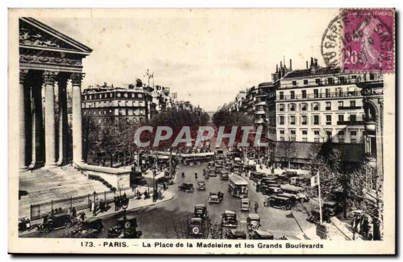 Paris Old Postcard Place de la Madeleine and the Grands Boulevards