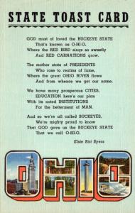 Ohio State Toast Card With Poem By Elsie Birt Byers Curteich