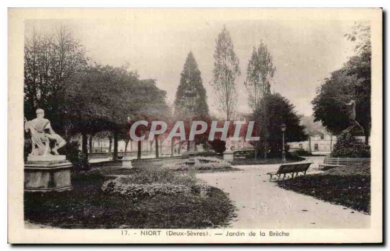 Old Postcard Niort Garden Breche