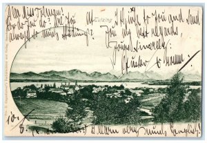 1900 General View Tutzing Starnberg Bavaria Germany Posted Antique Postcard