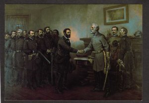 VA Surrender General Robert E Lee Grant Appomattox Virginia Civil War Postcard