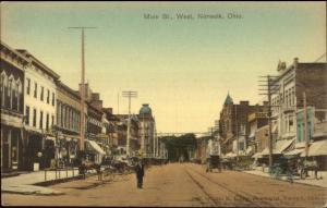 Norwalk OH Main St. West c1910 Postcard