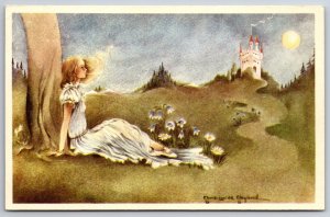 Artist Marie-Louise Höglund~Princess Daydreams Under Tree~Castle on Hill~Sweden