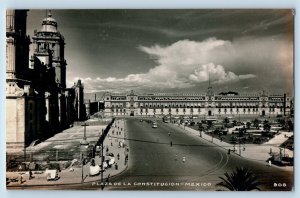 Mexico City Mexico Postcard Constitution Plaza c1930's Vintage RPPC Photo