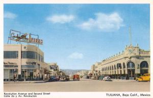 Tijuana Mexico Revolution Ave Street Scene Vintage Postcard K64192