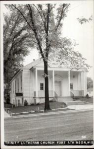 Fort Atkinson WI Trinity Lutheran Church Real Photo Postcard rpx