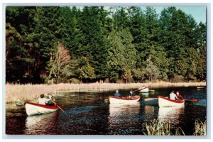 c1960's Boating on Lost Lagoon Stanley Park Vancouver BC Canada Postcard