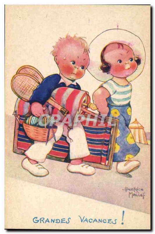 Old Postcard Fantasy Illustrator Child Mallet Great Vacations