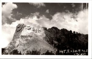 Vtg 1930s Mt Rushmore Black Hills Keystone South Dakota RPPC Real Photo Postcard