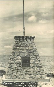 Postcard RPPC Photo Kansas Smith County Geological Center US Marker 22-13471