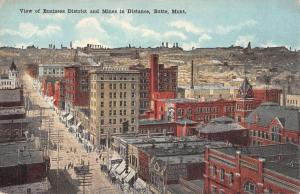 Butte Montana Birdseye View  Business District Antique Postcard K13262