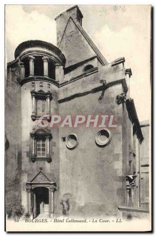 Old Postcard Bourges Hotel Lallemand The Court