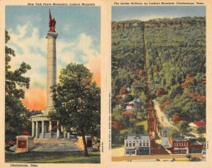 CHATTANOOGA, Tennessee TN   NY PEACE MONUMENT & INCLINE RAILWAY  *2* Postcards