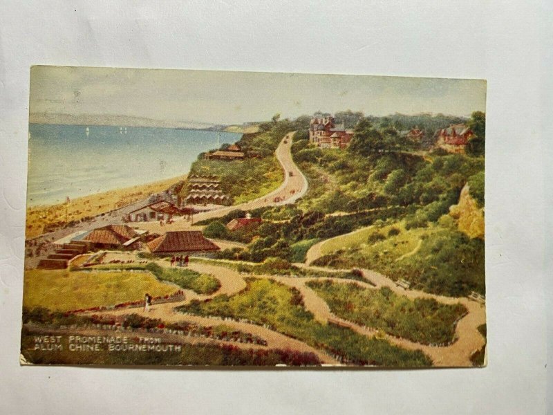 POSTED 1949 BRIAN GERALD UK ART POSTCARD - WEST PROMENADE BOURNEMOUTH   (KK2875)