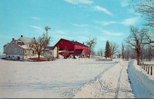 Pennsylvania Amish Farm Scene In Winter