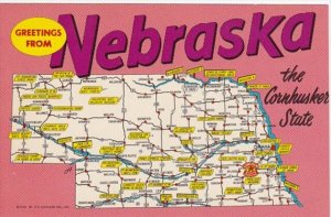 Greetings From Nebraska With Map
