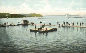 Postcard Bar Harbor Maine Hugh Leighton Swimming Pool #4108 C-1910 22-12682 