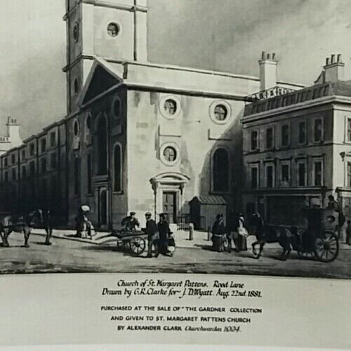 St Margaret Pattens Church Rood Lane Easrcheap 1881 Vintage RP Art Postcard