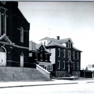 c1950s Cresco, IA RPPC St Joseph's Church School Real Photo Postcard Vtg A102