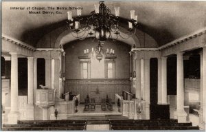 Interior of Chapel, The Berry Schools, Mount Berry GA Vintage Postcard D17