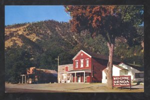 GENOA NEVADA DOWNTOWN STREET SCENE GAS STATION VINTAGE POSTCARD