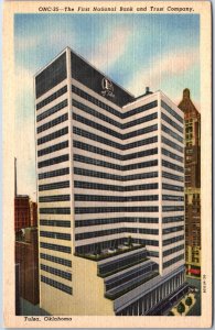 VINTAGE POSTCARD THE FIRST NATIONAL BANK AND TRUST COMPANY OF TULSA OKLAHOMA