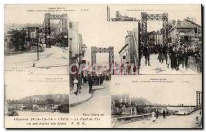 Creil Postcard Ancient War of 1914 1916 iron bridge seen on all sides