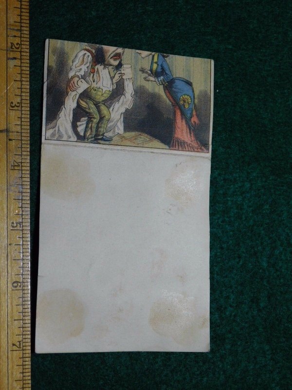 1870s-80s Clarck's ONT Spool Cotton Mechanical Card Victorian Trade Card #O