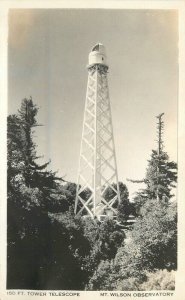 California Tower Telescope Mt. Wilson Observatory 1920s RPPC Postcard 22-10875