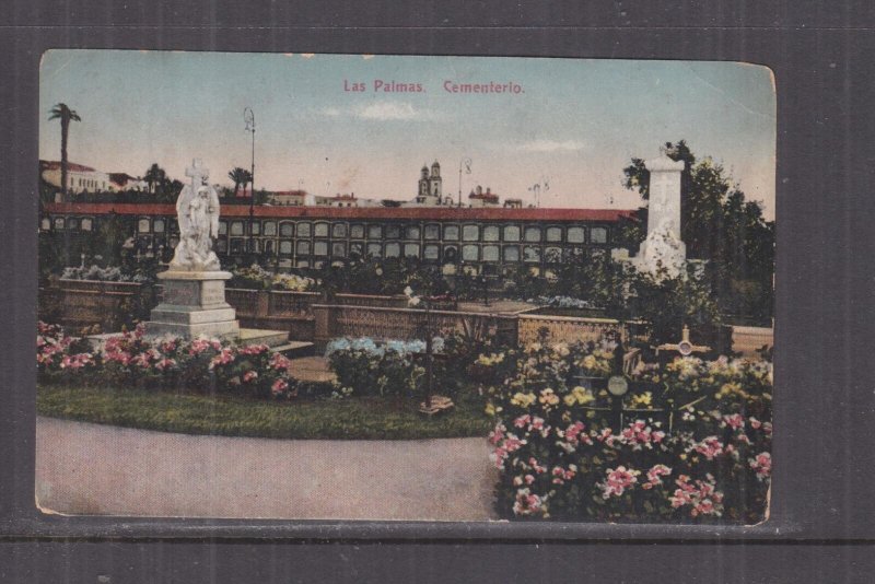 SPAIN, LAS PALMAS, CEMETERY,  c1920 ppc., unused.