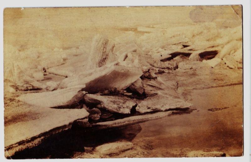 1910 SANDUSKY Ohio RPPC Postcard ICE FIELD Lake Erie