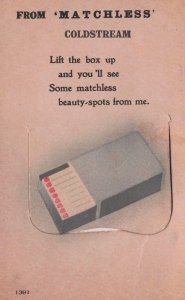 Coldstream Smoking Box Of Matches Scotland Antique Mailing Novelty Postcard