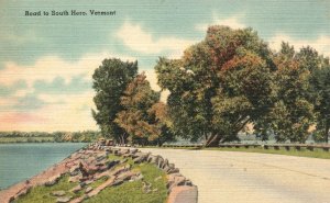 Vintage Postcard 1930's Road To South Hero Vermont VT Pub By Riverside Paper Co.