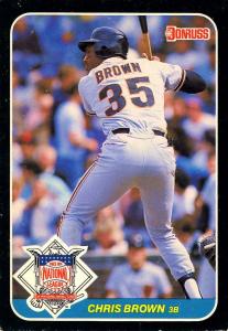 Baseball Trading Card - Chris Brown, 1987 S.F. Giants. Don Russ #44