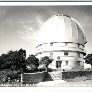 c1930s Fort Davis, TX RPPC McDonald Observatory Real Photo Postcard RARE A101