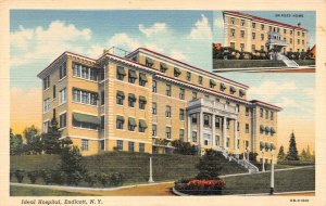 Endicott, NY New York  IDEAL HOSPITAL & NURSES HOME  ca1940's Linen Postcard