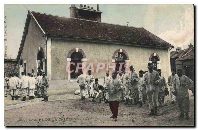 Postcard Old Army Barracks soup