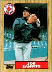 1987 Topps Baseball Card Joe Sambito Boston Red Sox sk2324