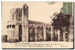 Old Postcard Les Saintes Maries De La Mer L & # 39eglise