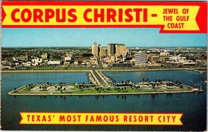 Postcard AERIAL VIEW SCENE Corpus Christi Texas TX AO1532
