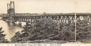 Bath ME Building Kennebec Bridge 1927 Real Photo Postcard by Abbot