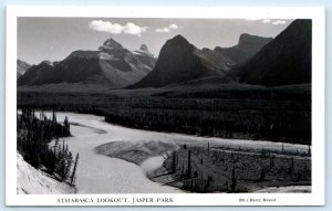 RPPC JASPER PARK, Alberta Canada ~ ATHABASCA LOOKOUT c1940s Harry Rowed Postcard