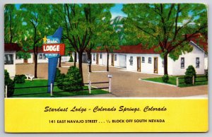 Stardust Lodge Motel Colorado Springs CO UNP Unused Chrome Postcard B14