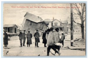 1913 Great Destruction of Hamilton Ohio OH During Great Flood Postcard