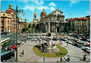 1984 Catania Duomo Square Italy Main City Square Monument Posted Postcard