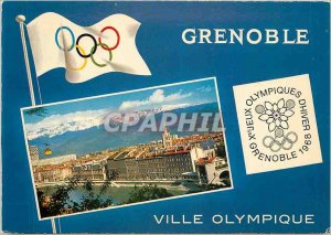 Modern Postcard Grenoble in 1968 the banks of the Isere and the chain Belledo...