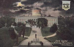 State Capitol Showing Mckinley Mountain Columbus Ohio 1909